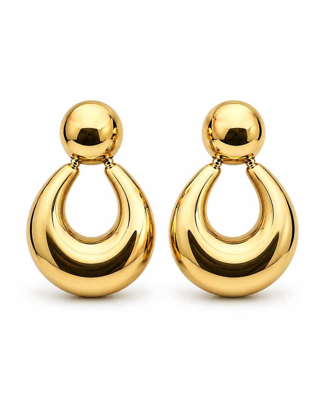 Stainless Steel Oorbellen Golden Drops
