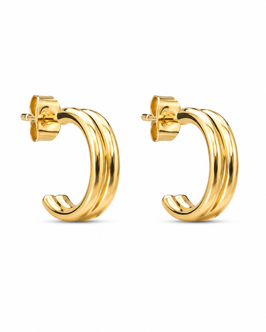 Stainless Steel Double Twist Oorbellen