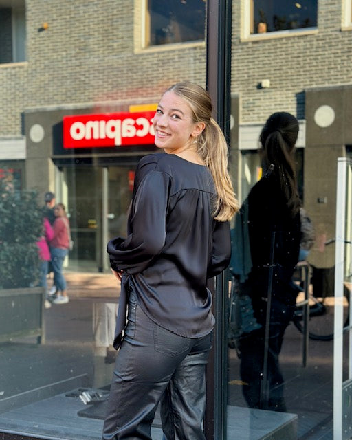 Satin Blouse Black