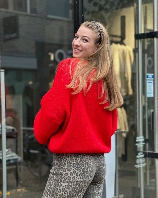 Red Knitted Sweater Laura