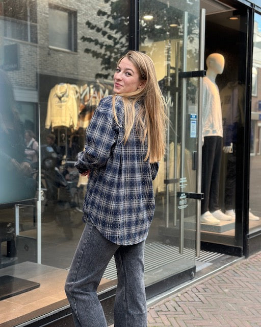 Checked Blouse Blue Odette