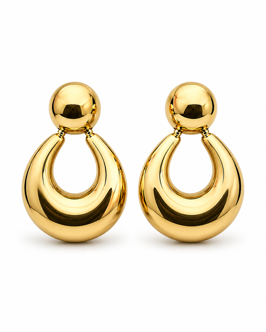Stainless Steel Oorbellen Golden Drops