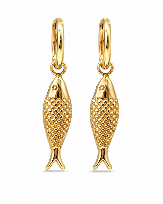 Stainless Steel Oorbellen Golden Fish
