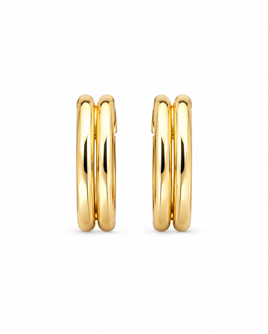 Stainless Steel Double Twist Oorbellen