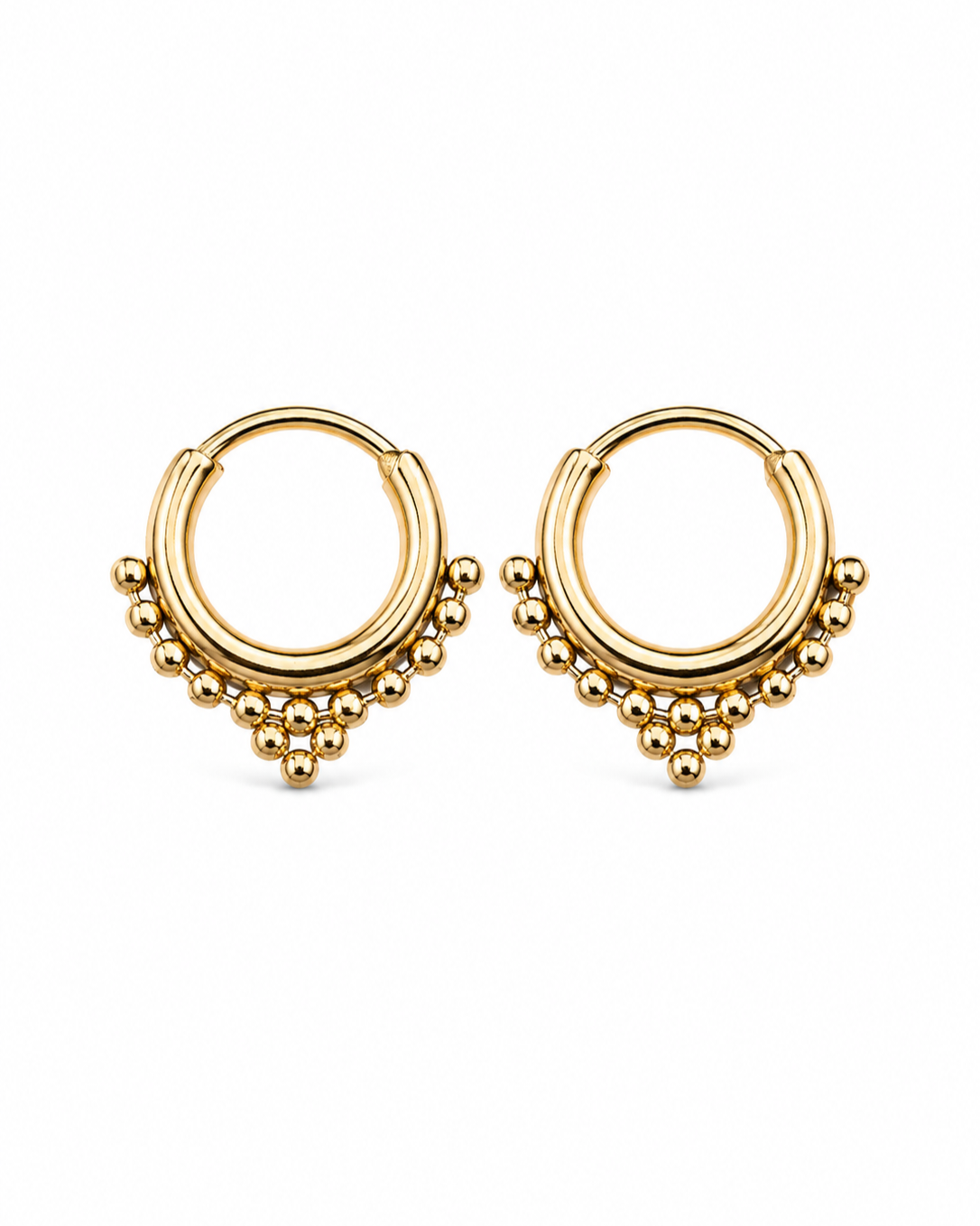 Stainless Steel Bali Oorringen Golden