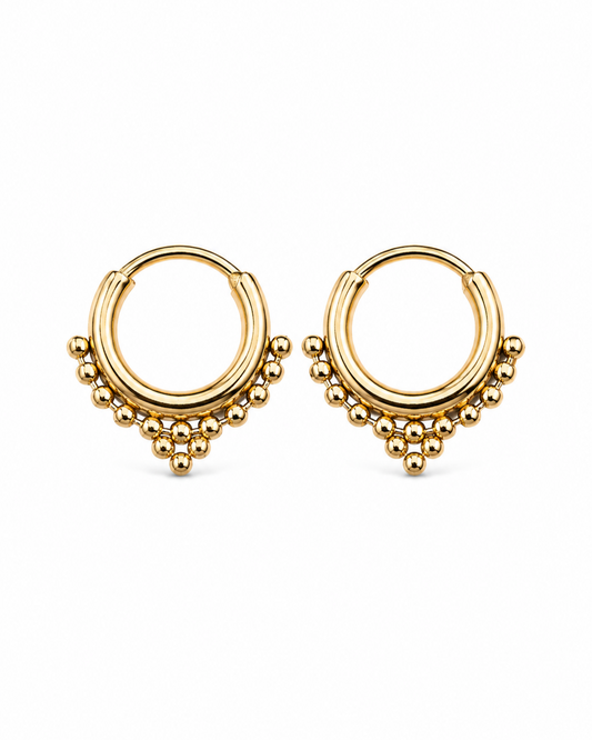 Stainless Steel Bali Oorringen Golden