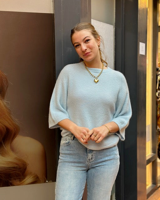 Soft Knit Short Sleeve Baby Blue