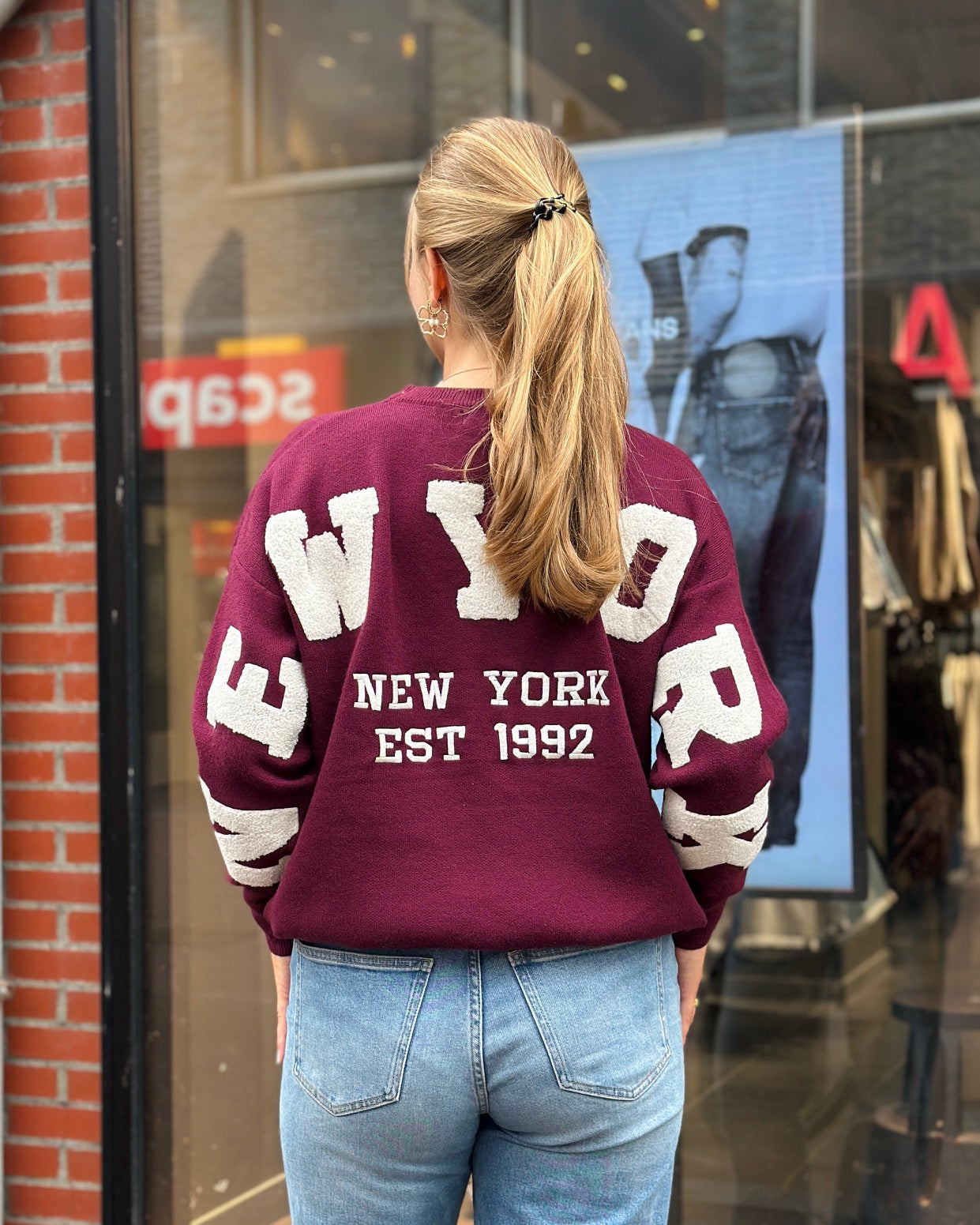 New York Trui Burgundy