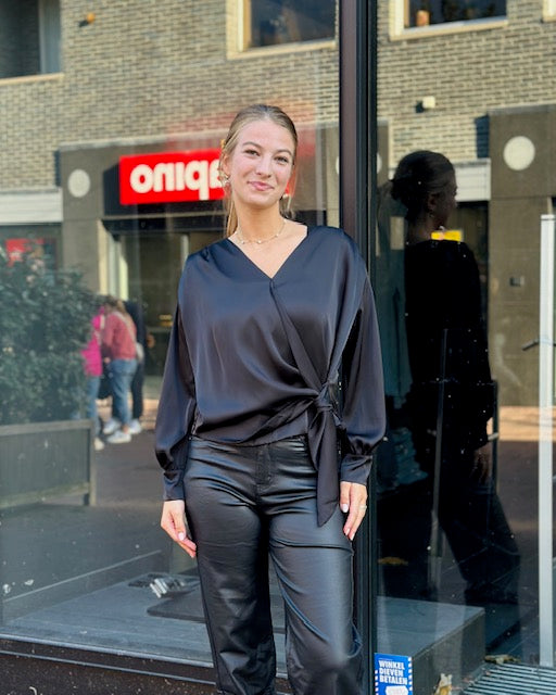 Satin Blouse Black