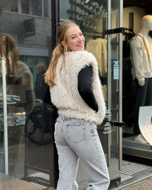 Fluffy Gillet Beige