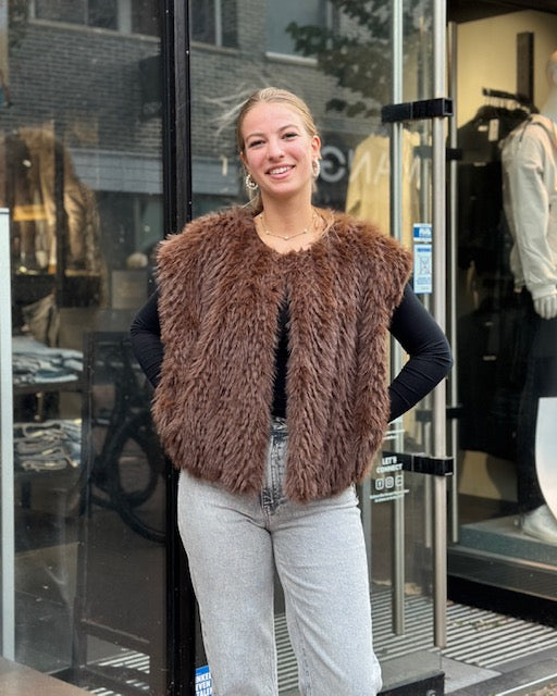 Fluffy Gillet Bruin