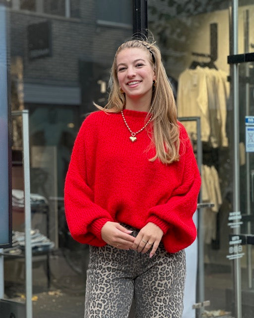 Red Knitted Sweater Laura