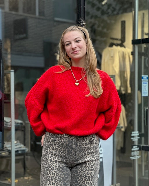 Red Knitted Sweater Laura