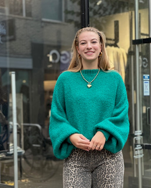 Green Knitted Sweater Laura