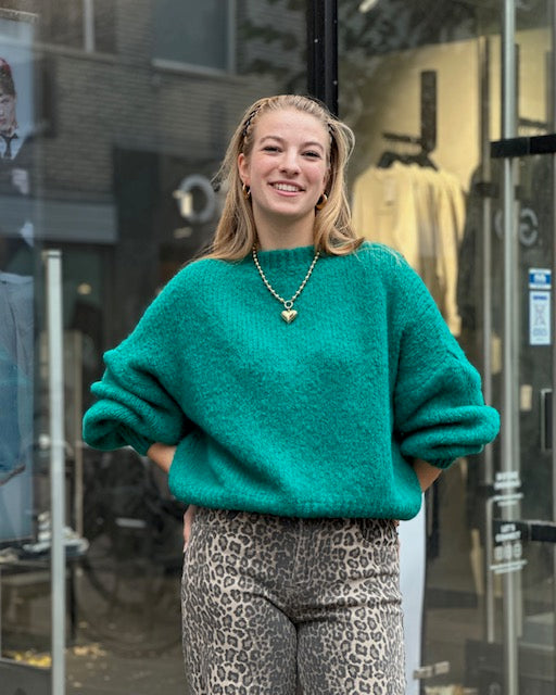 Green Knitted Sweater Laura