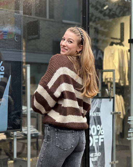Striped Knitted Sweater Choco