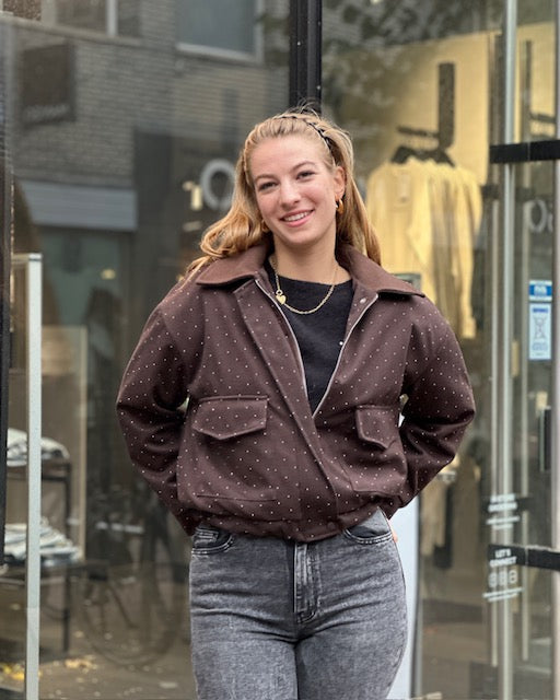 Brown Bomber Jacket Glitter