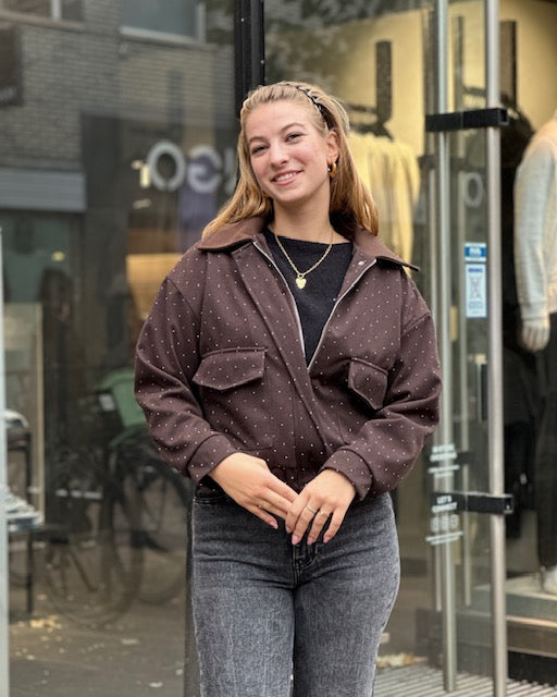Brown Bomber Jacket Glitter