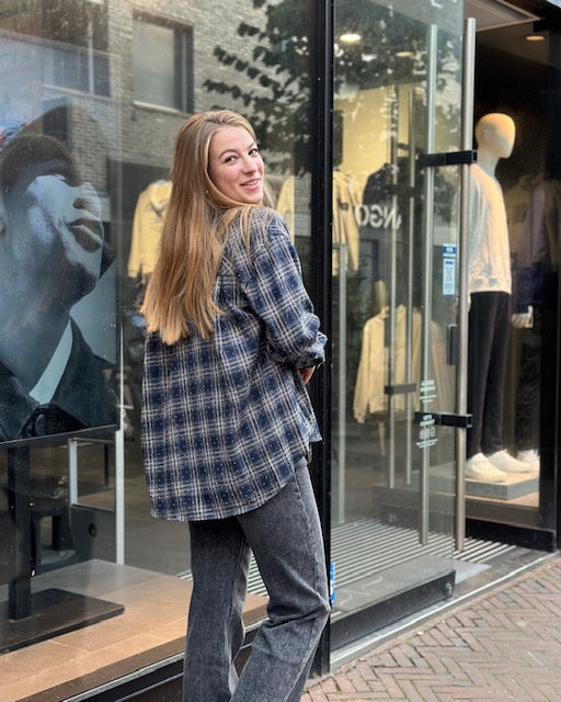 Checked Blouse Blue Odette