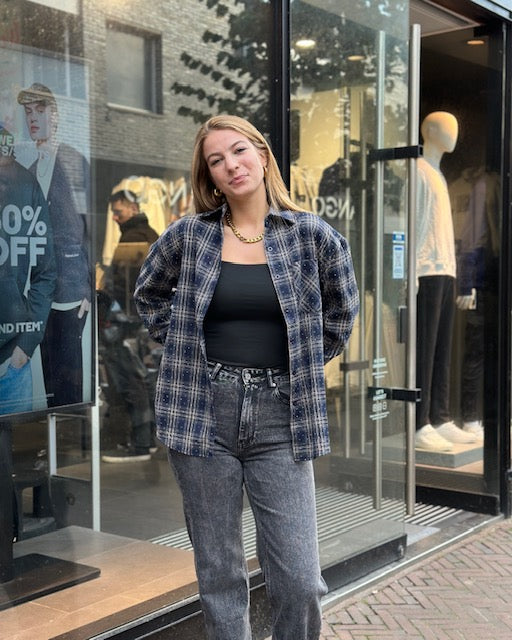 Checked Blouse Blue Odette