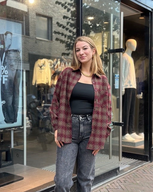 Checked Blouse Bordeaux Odette