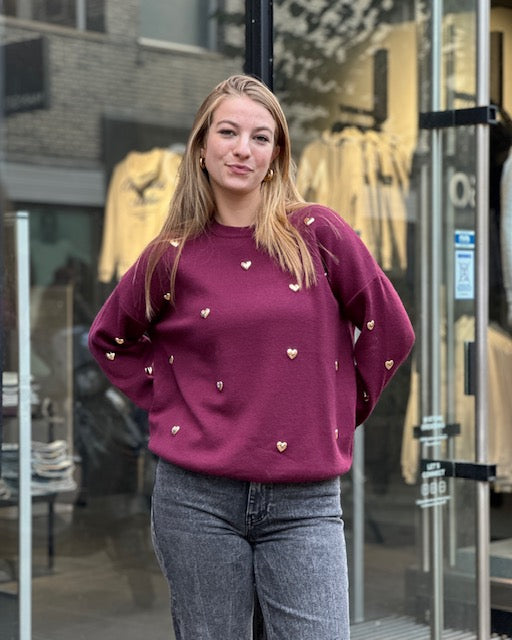 Heart Sweater Bordeaux Lois