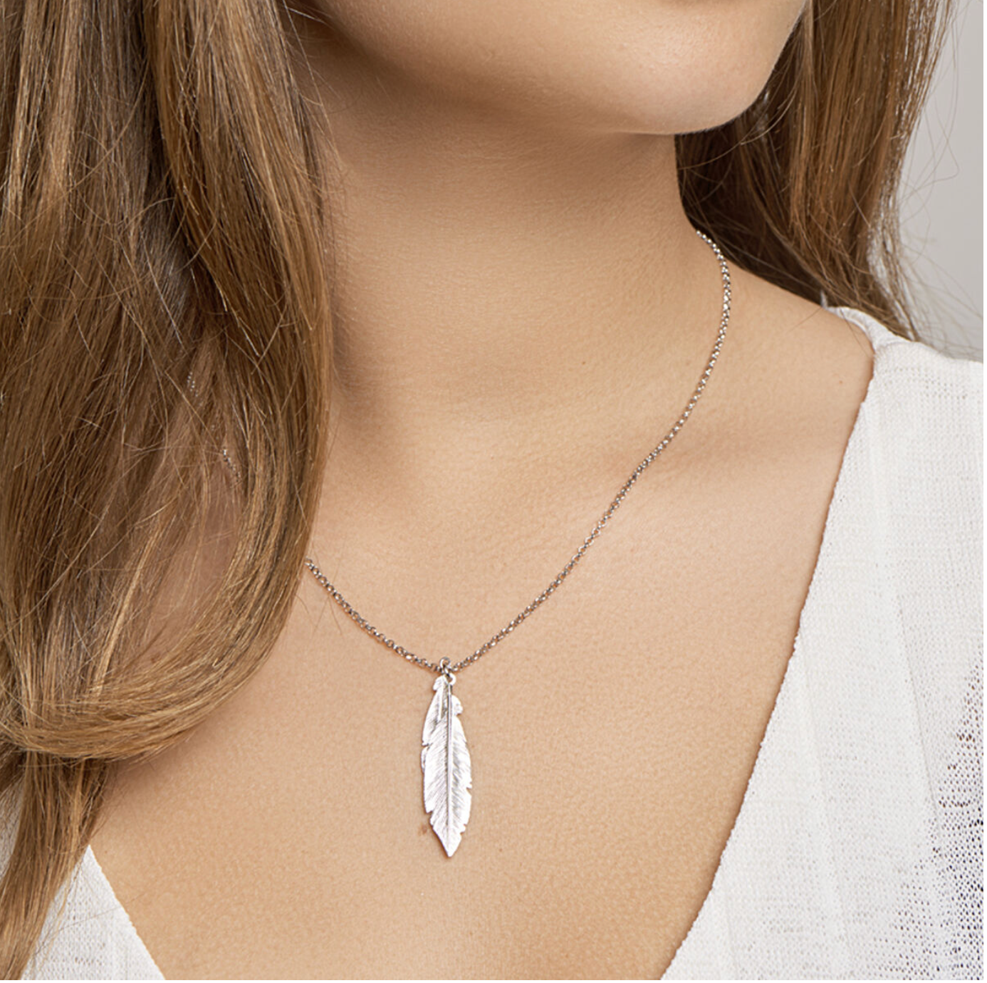 Zilveren Ketting Veren