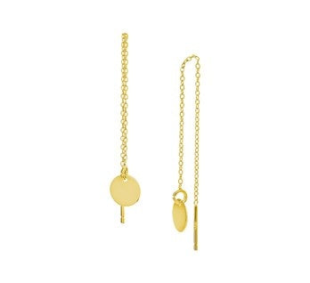 Threader earrings round - Gold plated
