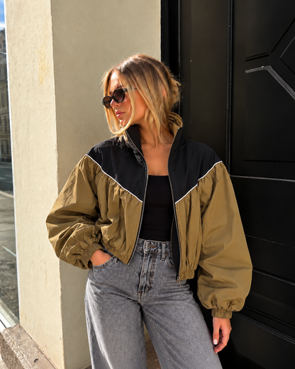 Bomber Jack Khaki Met Zwart