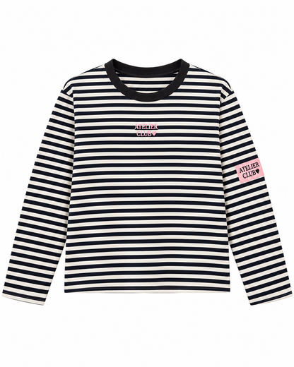 Atelier Club Oversized Striped Shirt Blue With White