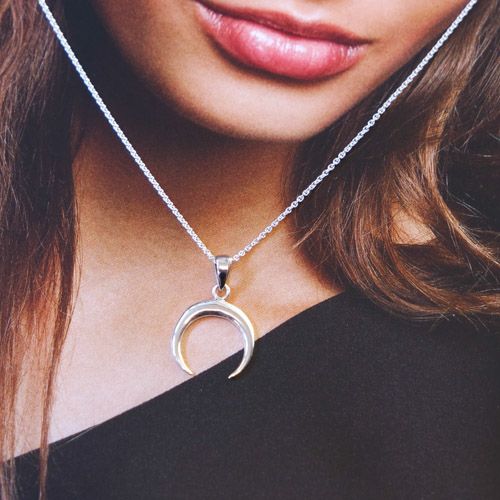 Horn Necklace Made Of Real Silver