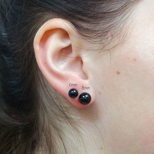 Onyx Stud Earrings 8mm