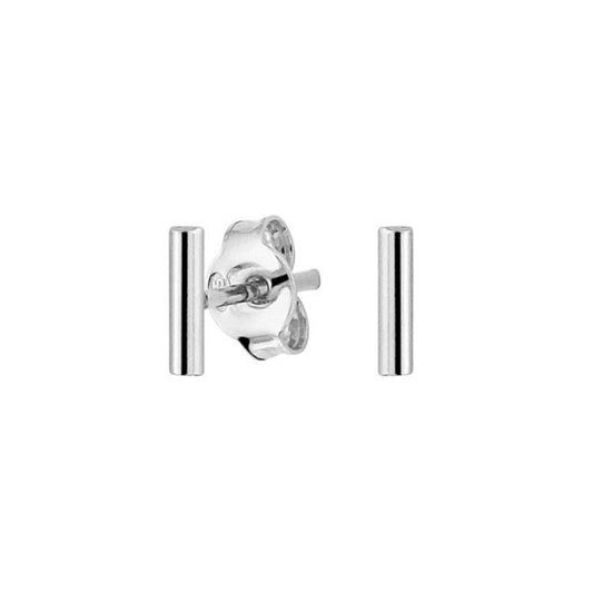 Bar Earrings Rhodium Plated Silver