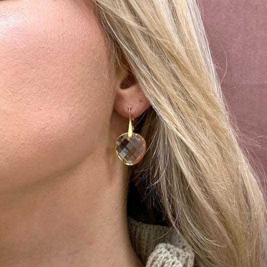 Swarovski Elements earrings - Golden Shadow