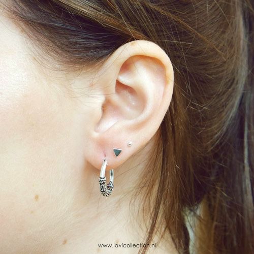 Silver Mini Triangle Stud Earrings