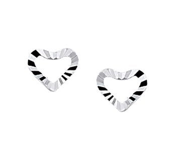Silver Heart Stud Earrings