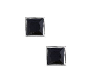Zirconia Stud Earrings Black