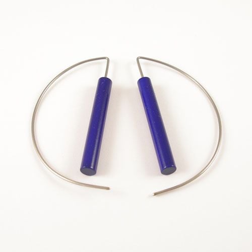 Modern earrings - Metallic purple