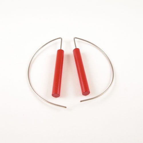 Modern Earrings - Red