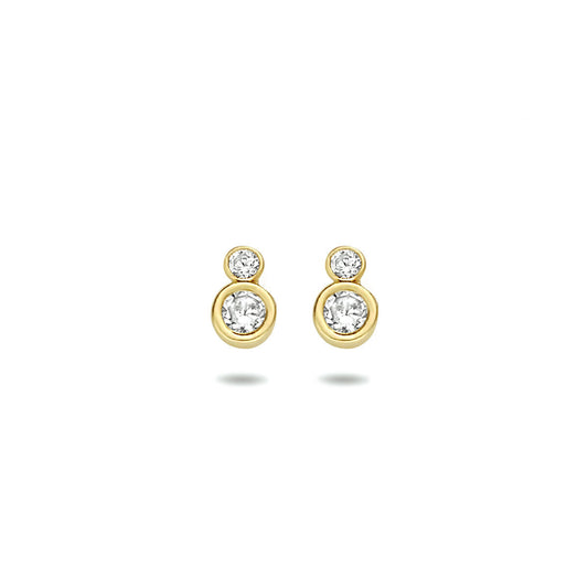 Oorknoppen Zirkonia 14K Geelgoud