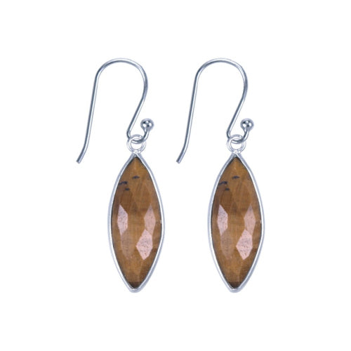 Tiger Eye Earrings Silver