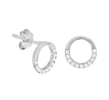 Zirconia Stud Earrings Silver